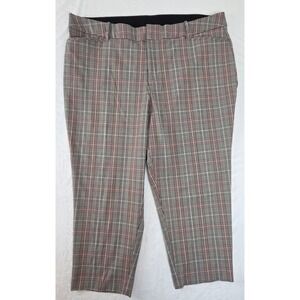 Ava & Viv Womens 24 Plaid Tapered Ankle Dress Pants Multicolor Stretch VN1111626
